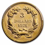 1874 $3 Gold Princess AU-55 PCGS